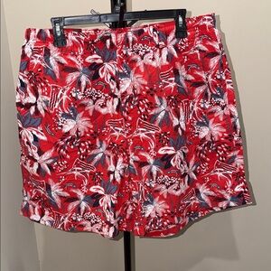 Columbia Red Floral Men's Swim Trunks